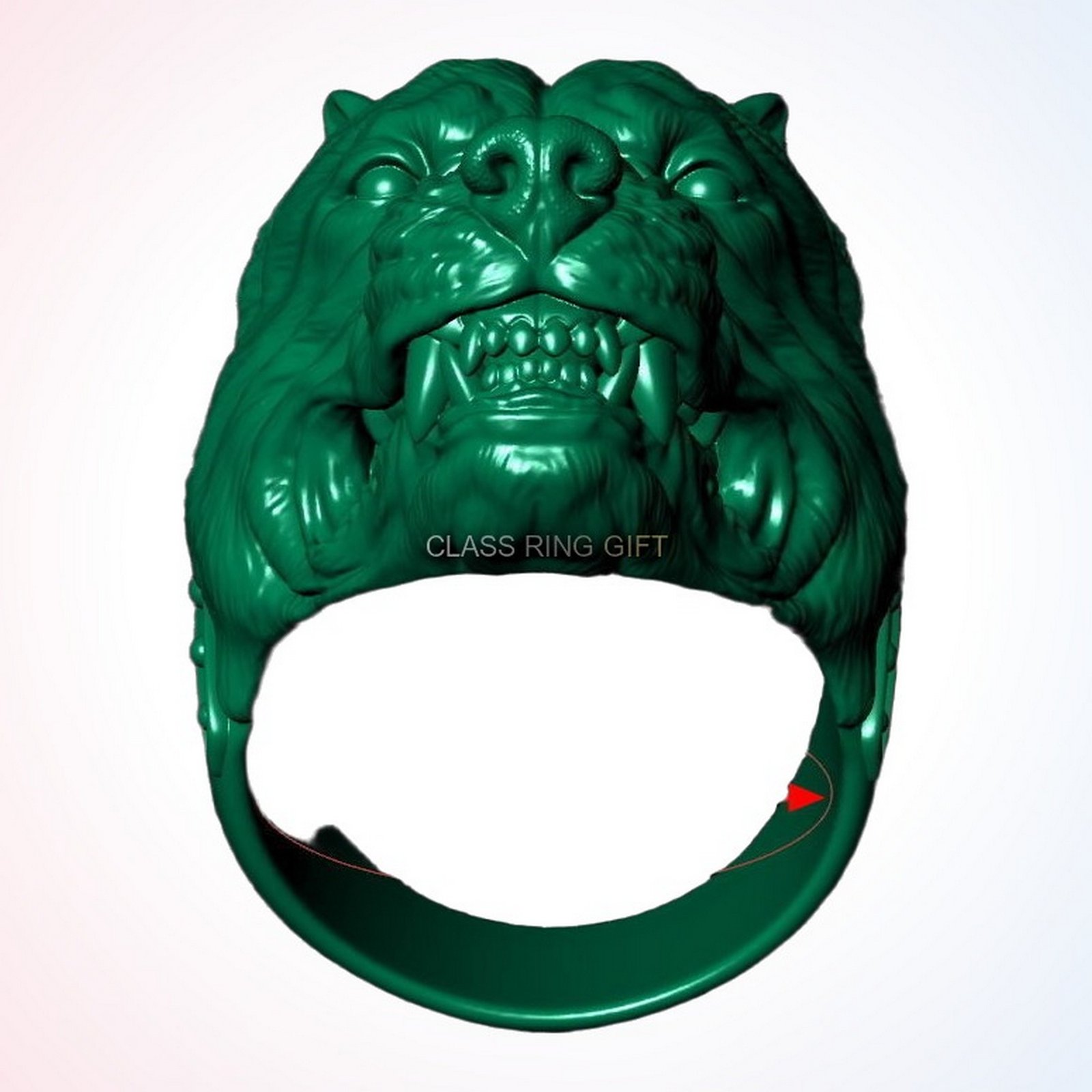 Gift for him angry pitbull ring, oxidized sterling silver with studded border