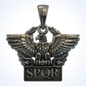 Gift for him roman aquila eagle pendant sterling silver