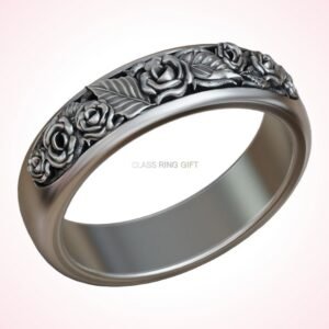 Gift for her roses thorns ring, handmade 925 sterling silver statement band