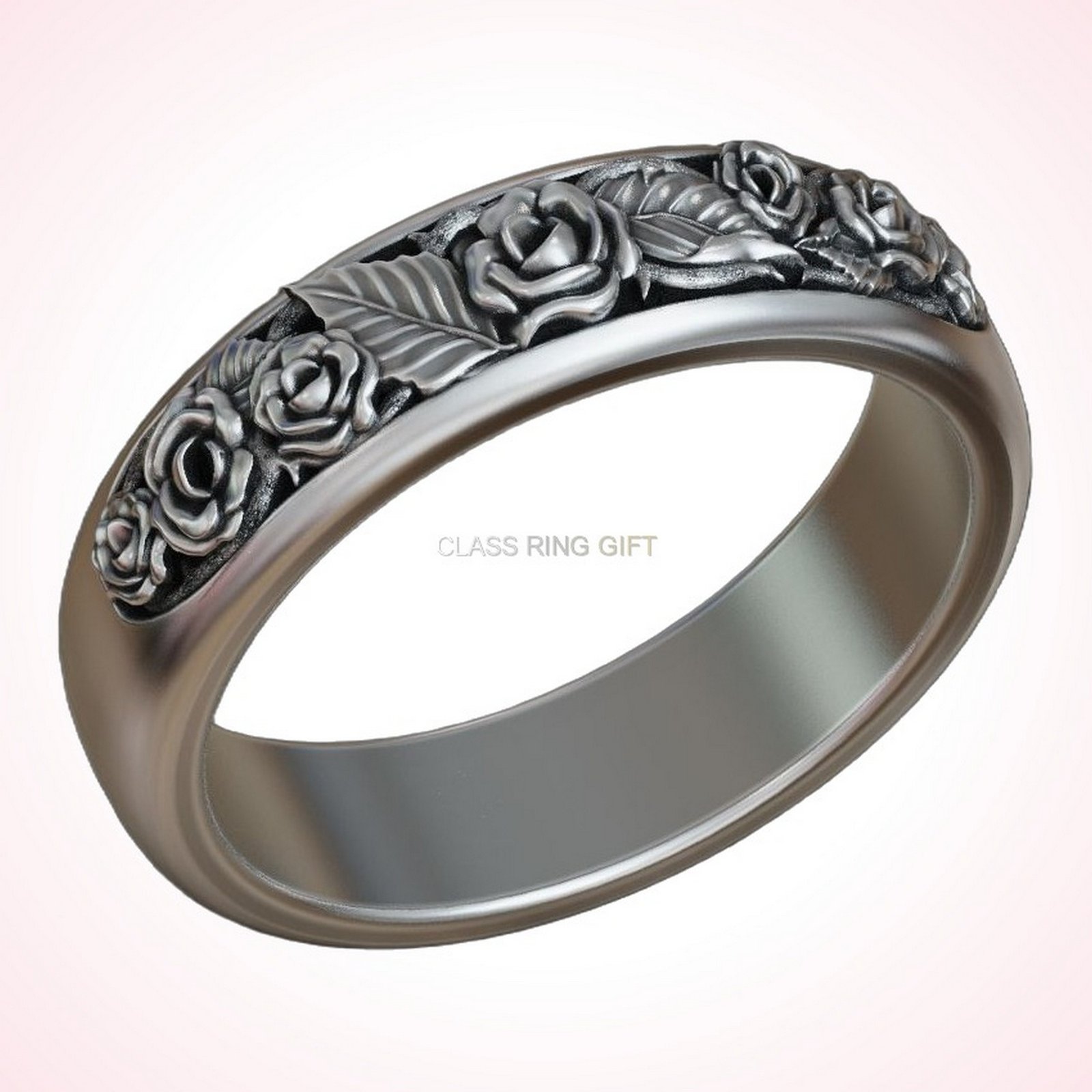 Gift for her roses thorns, top-down view of band detail