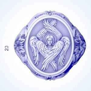 Gift for him seraphim six angel signet ring, oxidized 925 sterling silver