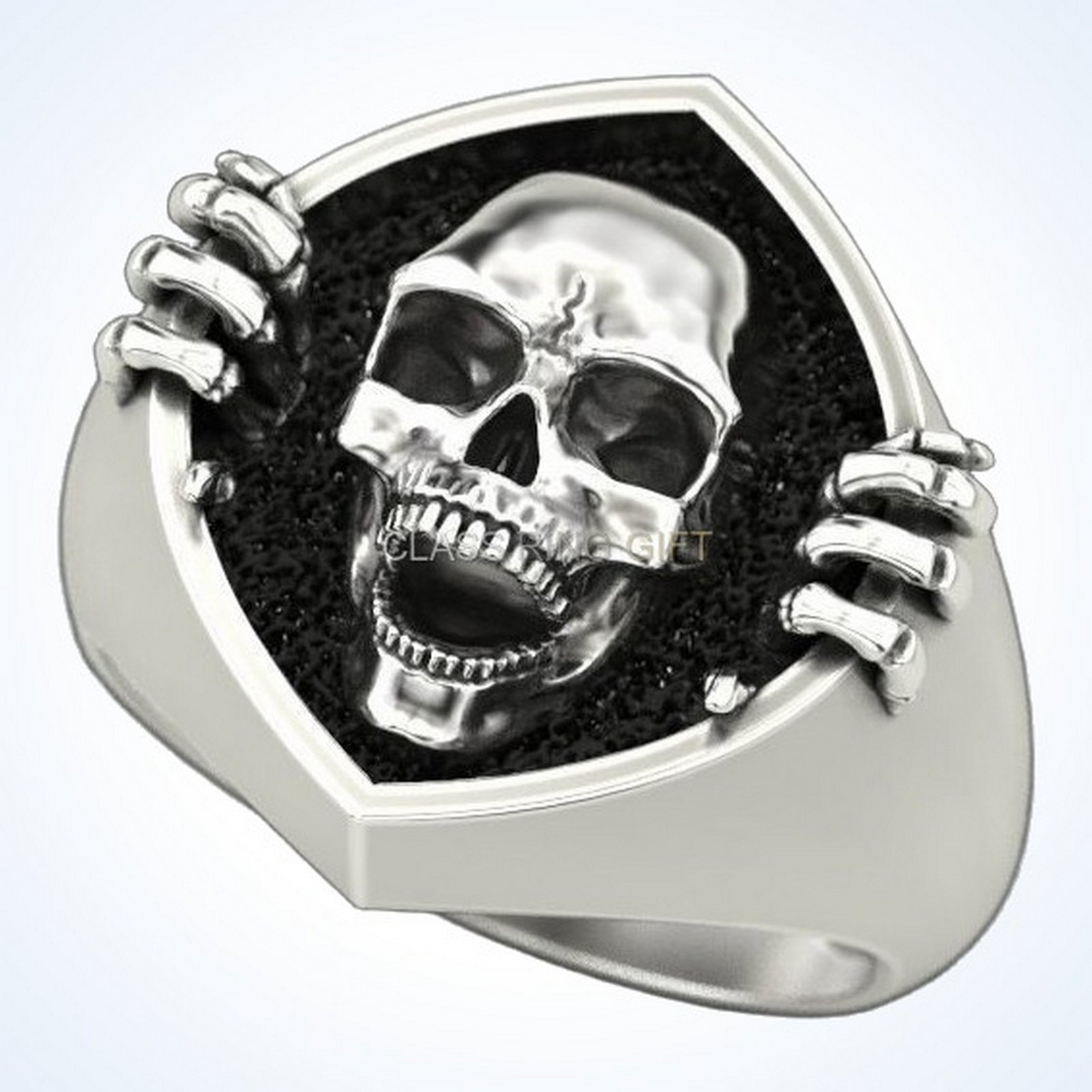 Gift for him skull bone, hand-gripping skull detail
