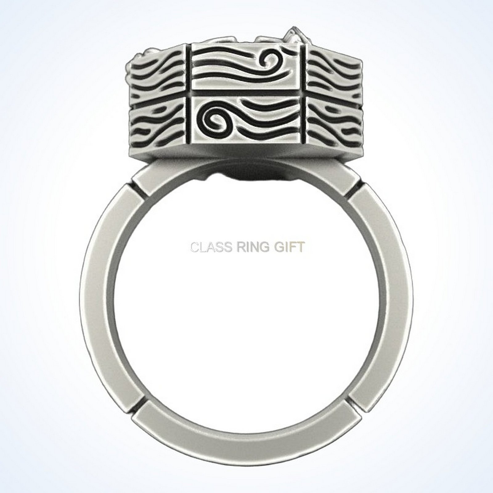 Gift for him skull coffin ring in oxidized 925 silver
