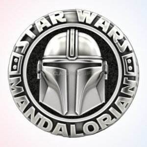 Mandalorian personalized gift star wars ring, polished 925 silver