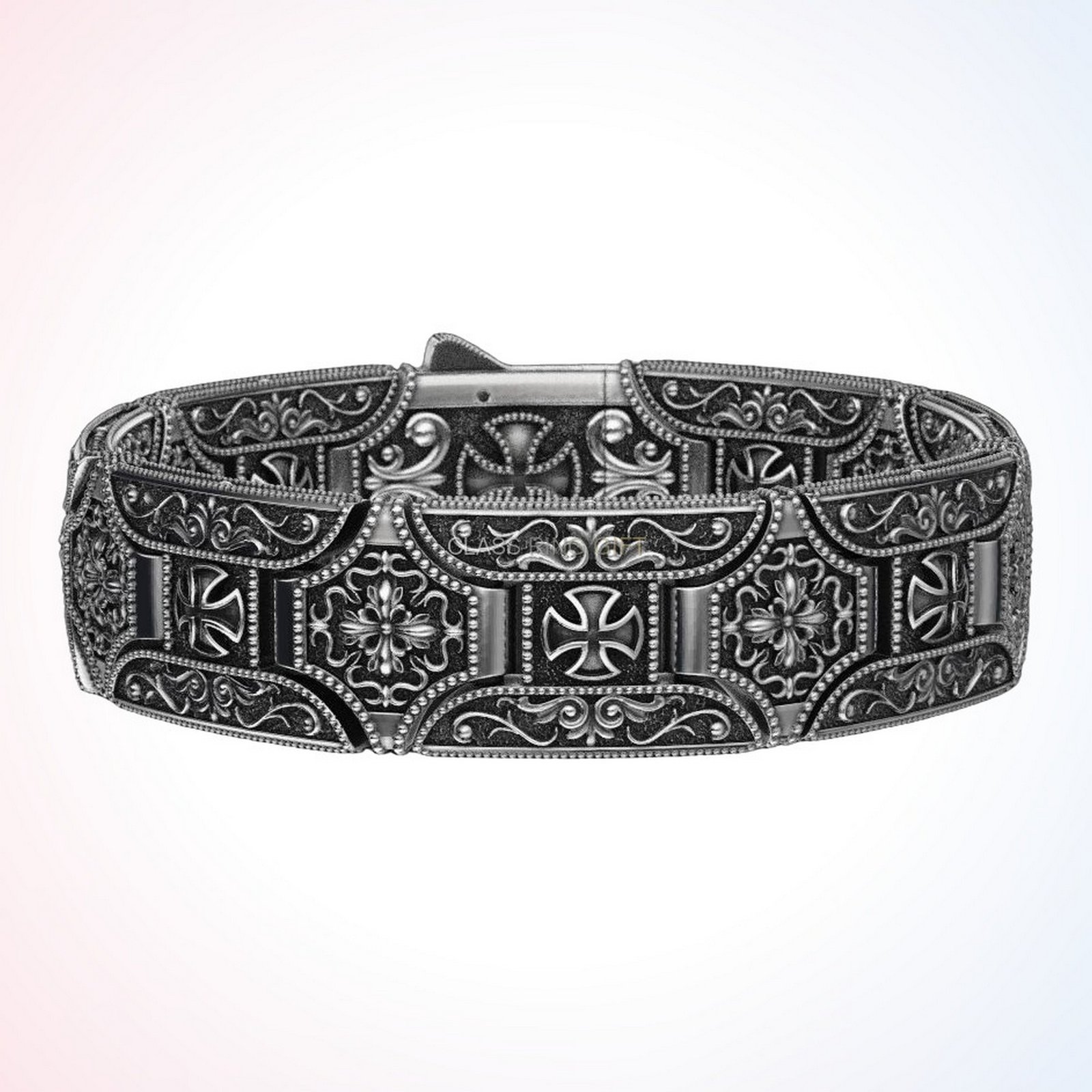 Christian gift stylish in bracelet with oxidized cross filigree details