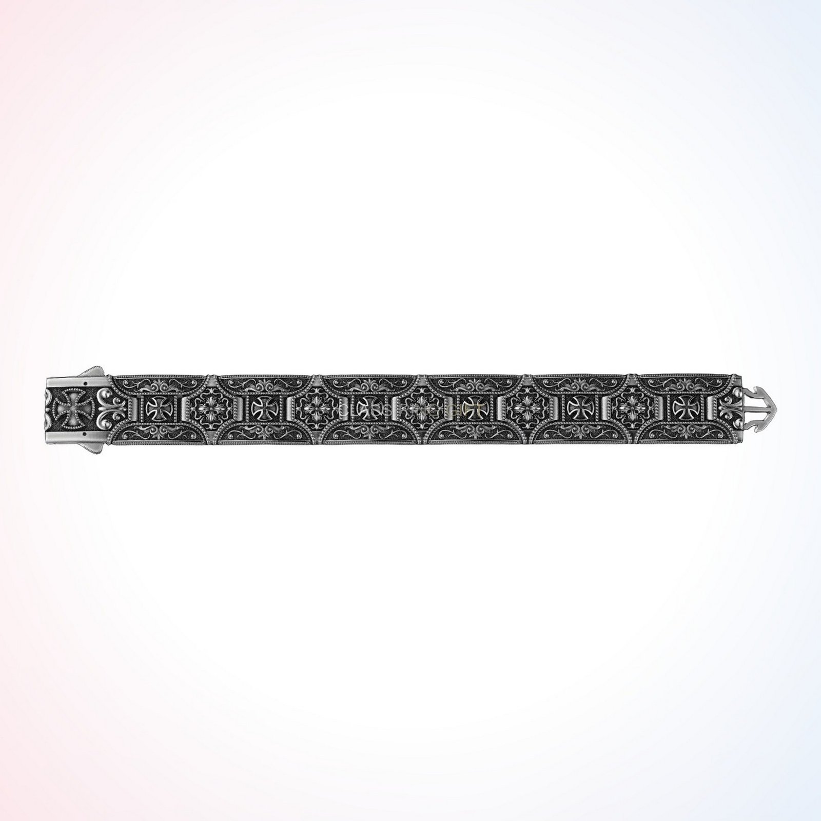 Christian gift stylish in bracelet with oxidized cross filigree details