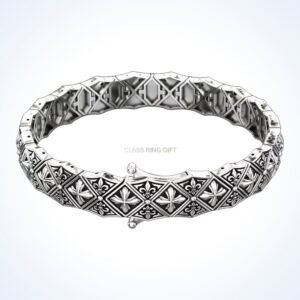 christian gift stylish cross bracelet in oxidized antique 925 sterling silver