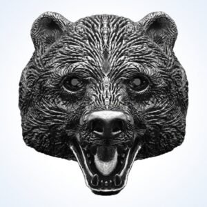Personalized gift stylish bear ring 925 silver with fierce roar