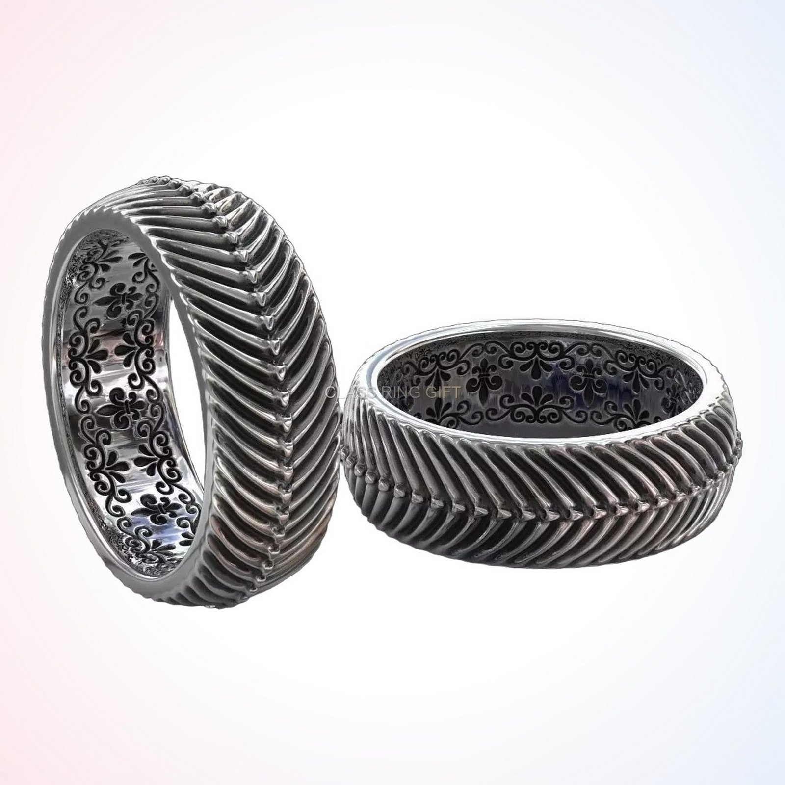 Personalized gift in of ring, side profile standing position