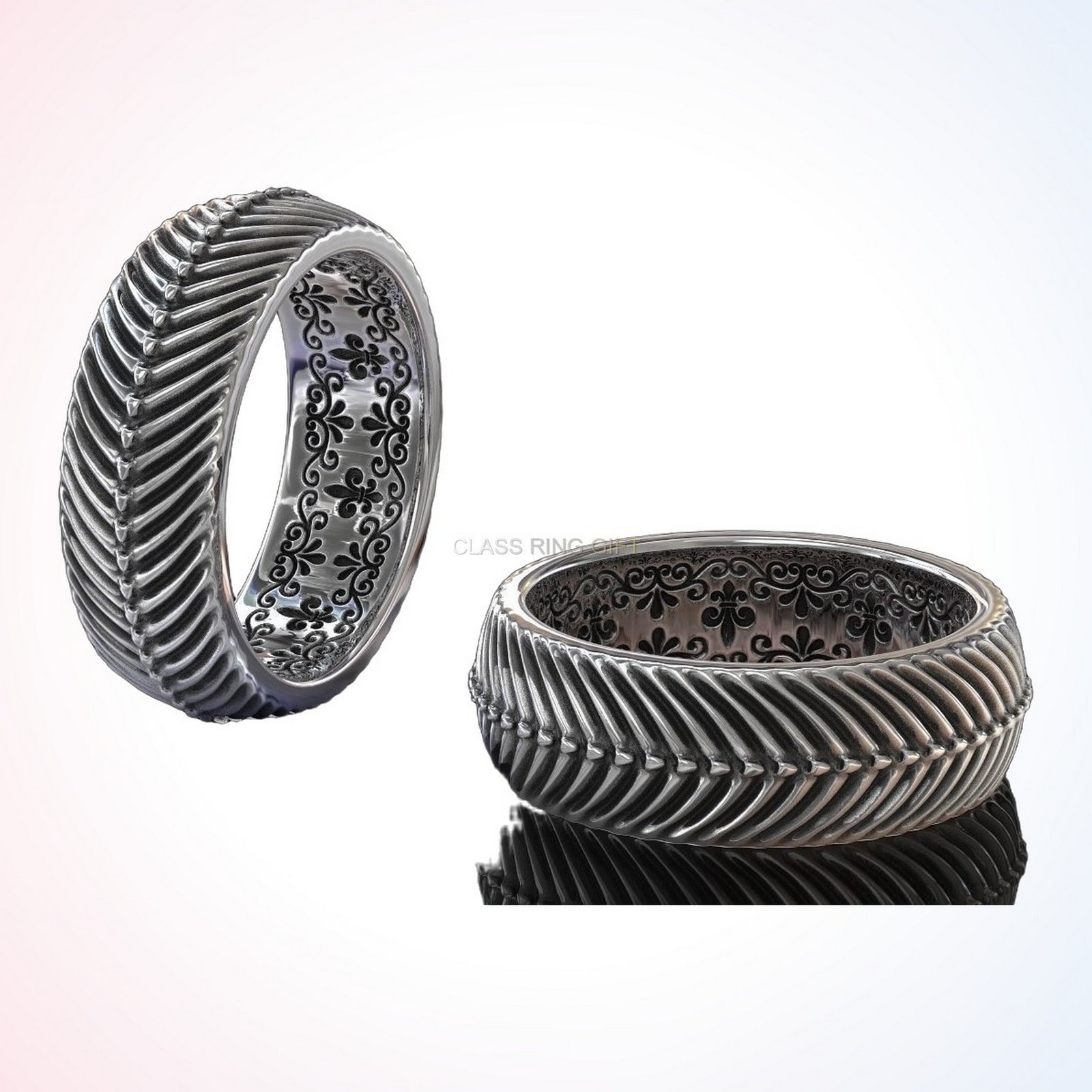 Personalized gift in of ring, front angled view pair