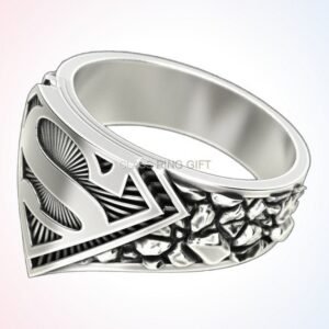 Personalized gift of superman ring with shield emblem