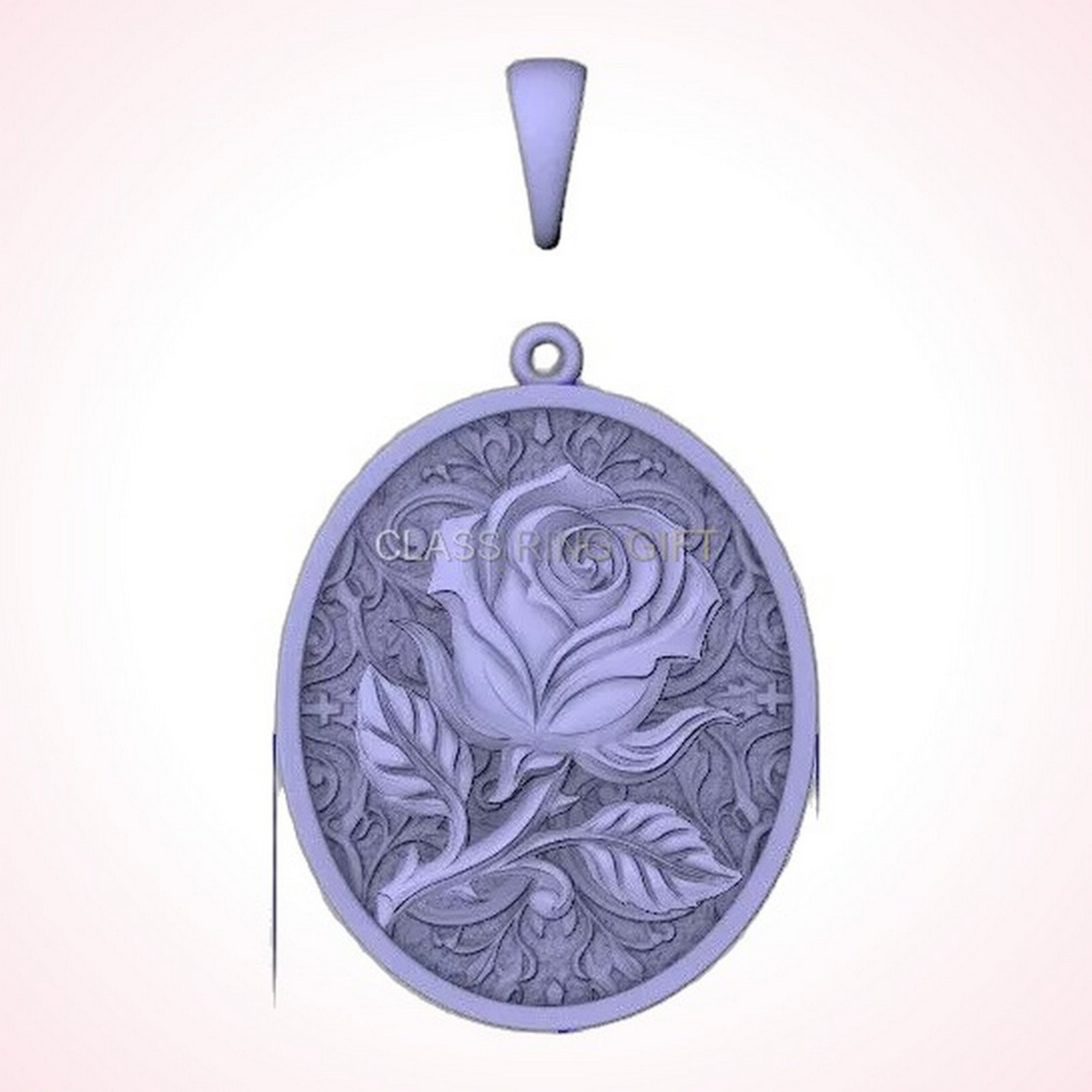 Gift for him vintage oval rose medallion pendant, oxidized 925 sterling silver