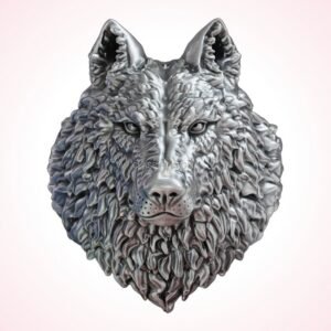 gift for him wolf head ring, handmade 925 sterling silver with oxidized finish