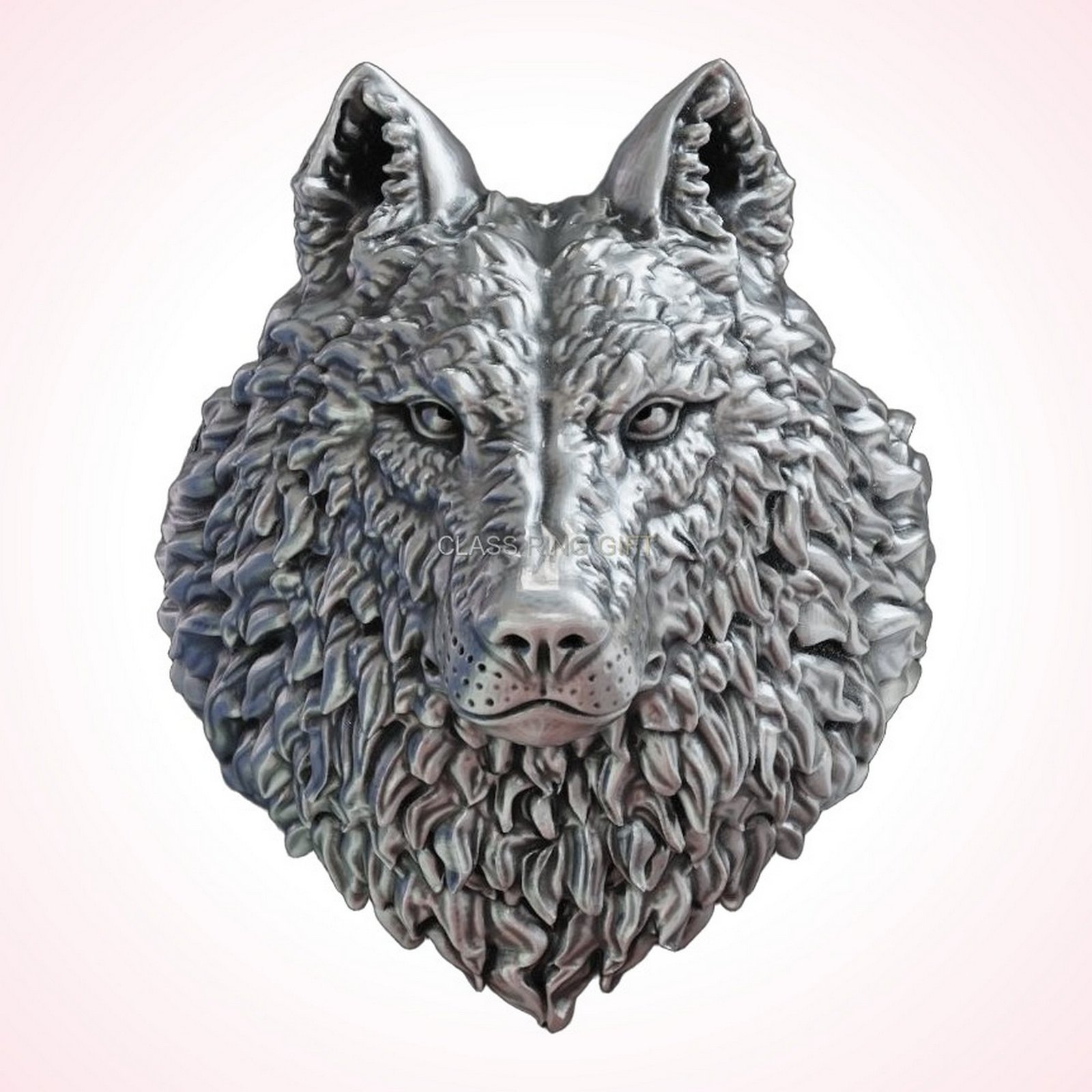 gift for him wolf head ring, handmade 925 sterling silver with oxidized finish