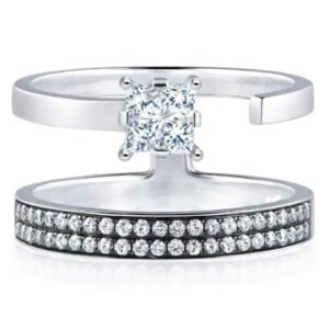 Affordable Silver Engagement Ring, Sparkling Stone 925 Silver