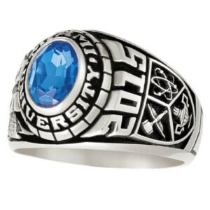 Traditional College Ring Band, Strong Classic Design 925 Silver