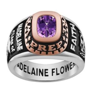 College Ring Band for All, Traditional Graduation Ring 925 Silver