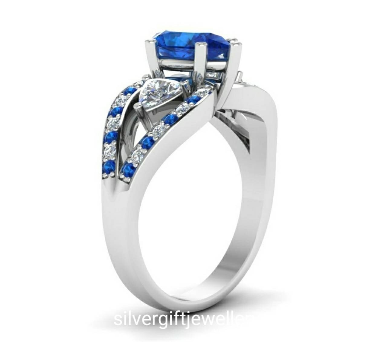 Red Butterfly Ring, Vivid Red Stones 925 Silver - Image 8