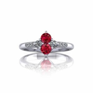 Ruby Red Silver Band, Personalized Handmade 925 Silver Ring