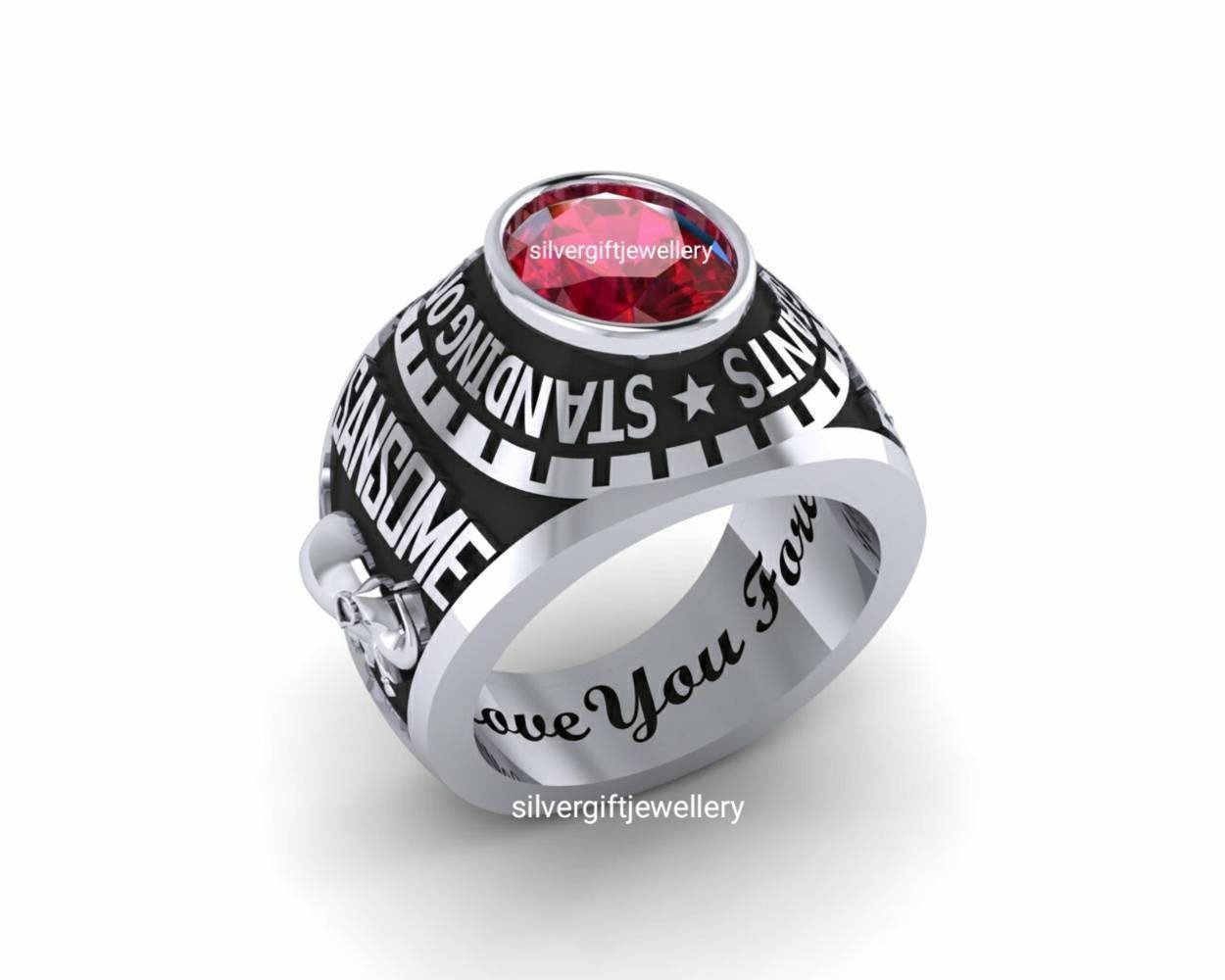 Certified Silver Class Ring, Traditional Band 925 Silver - Image 7