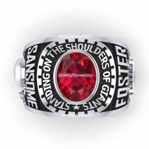 Certified Silver Class Ring, Traditional Band 925 Silver