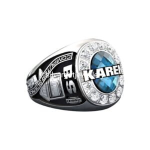 Signet Graduation Ring, Flat Top College Ring 925 Silver