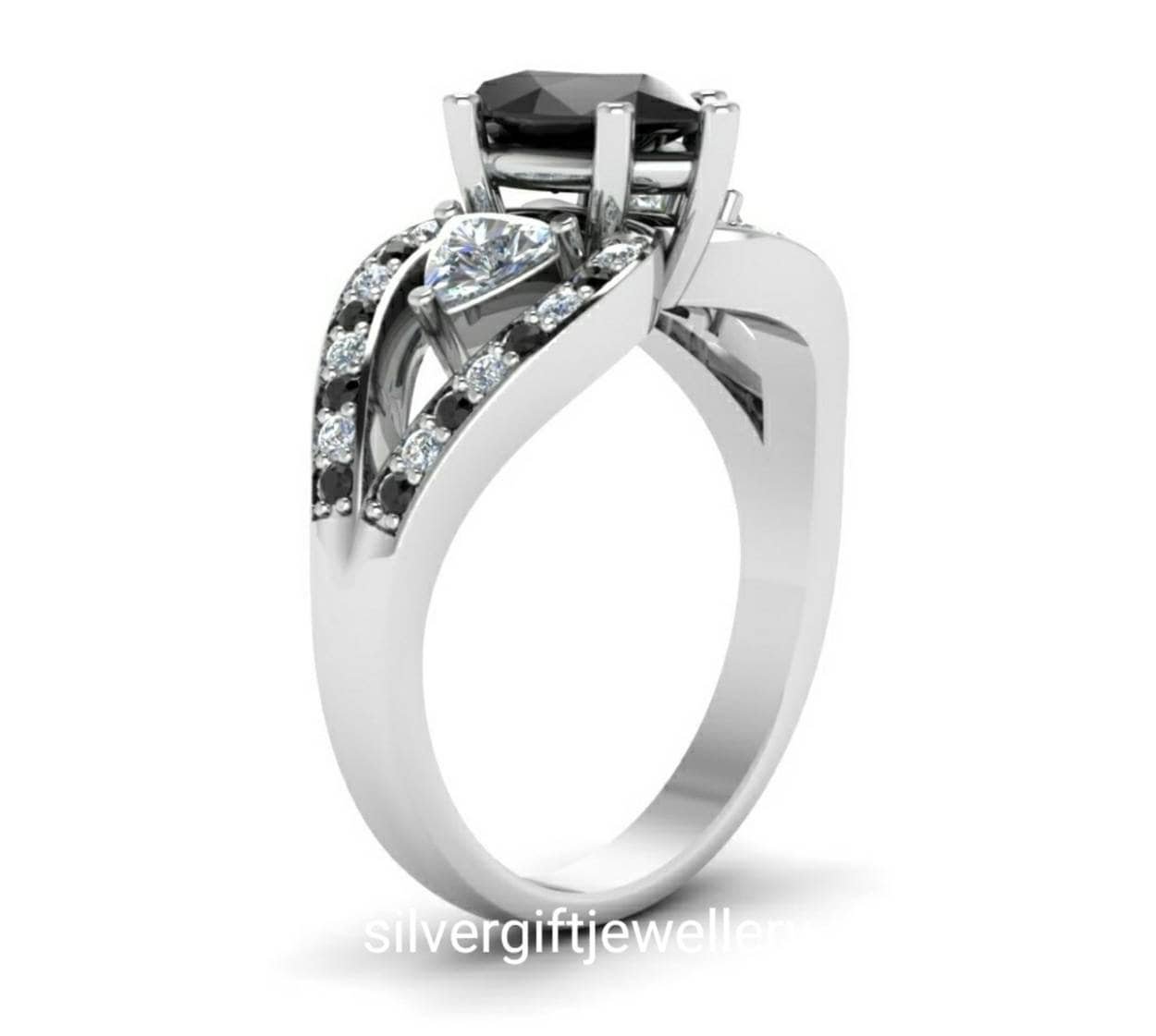 Red Butterfly Ring, Vivid Red Stones 925 Silver - Image 5