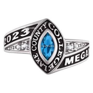 Lightweight Class Ring for Her, Handcrafted 925 Silver