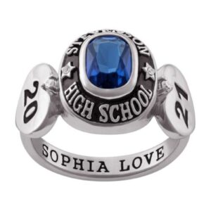 Simple Class Ring for Her, Classic Grad Ring 925 Silver
