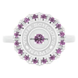 Royal Purple Class Ring for Women, 925 Silver