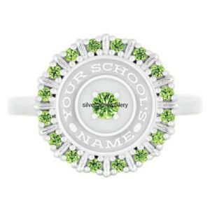 Spring Green Class Ring for Women, Light Green Stone 925 Silver