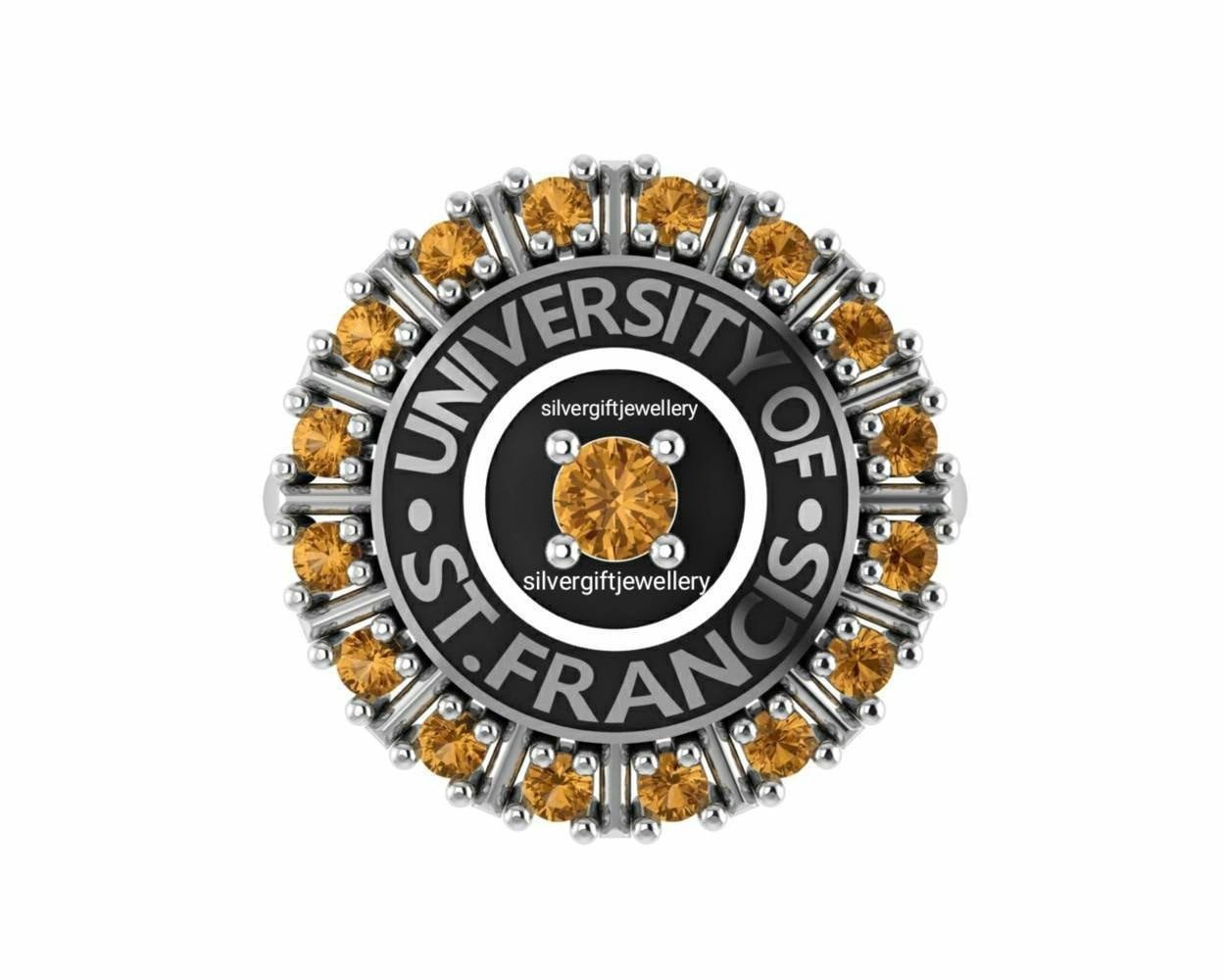 Hand Finished Senior Ring, Classic Custom Class Ring 925 Silver