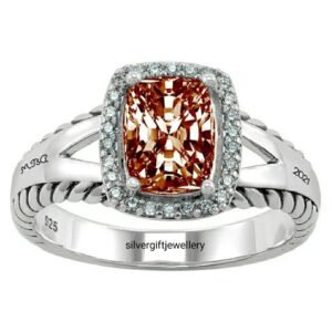 Traditional Class Ring for Her, High School Graduation 925 Silver