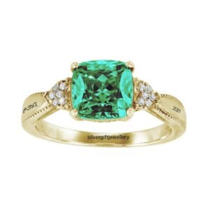 Yellow Tone Class Ring for Her, Gold Plated High School Ring