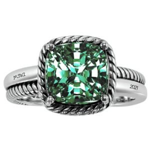 Birthstone Graduation Band, Handmade Sterling Silver Ring