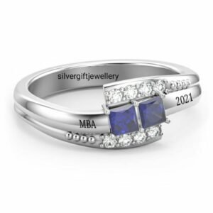 Gemstone Color Class Ring, Custom Stone 925 Silver