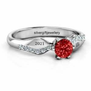 Bold Stone Grad Ring, High School or College 925 Silver