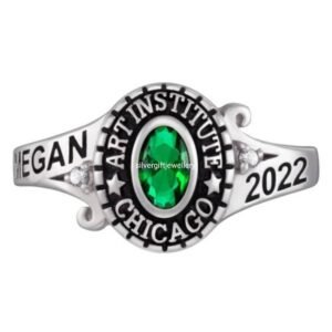 Large Oval Class Ring for Her, 8x6 Stone 925 Silver