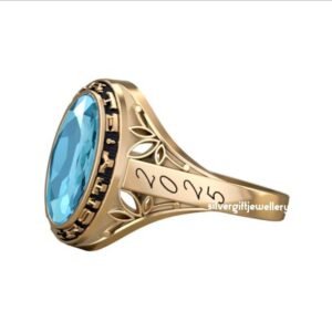 Gold High School Ring for Her, Solid Gold or Sterling Silver