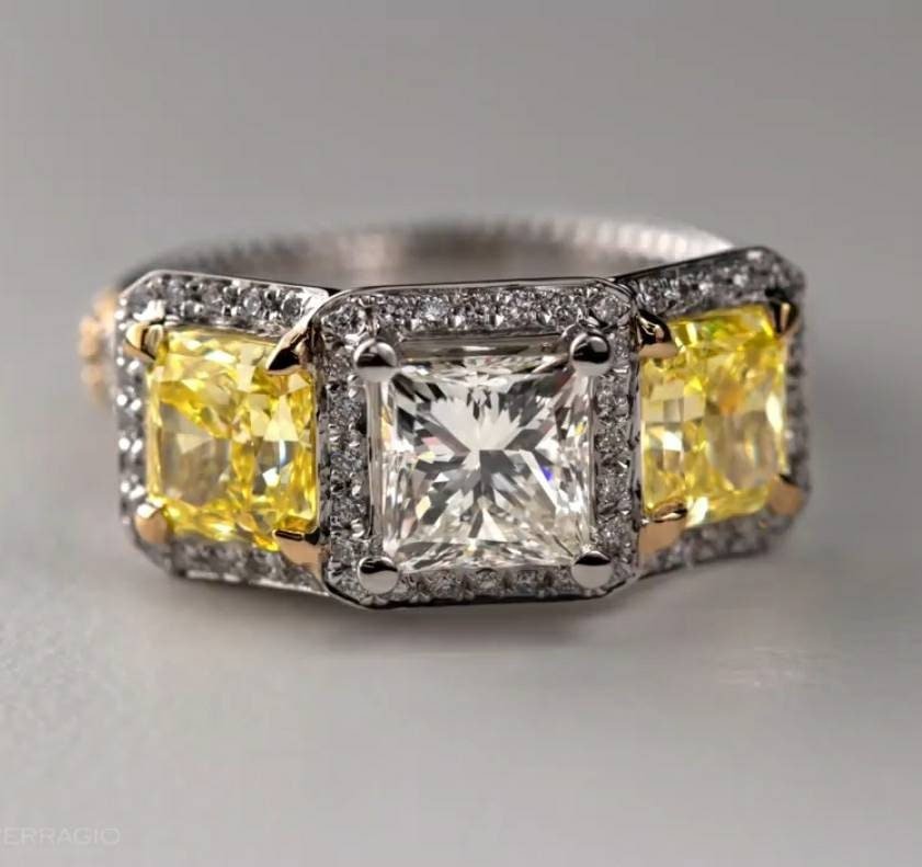 Past Present Future Ring, Three Stone Sterling Silver