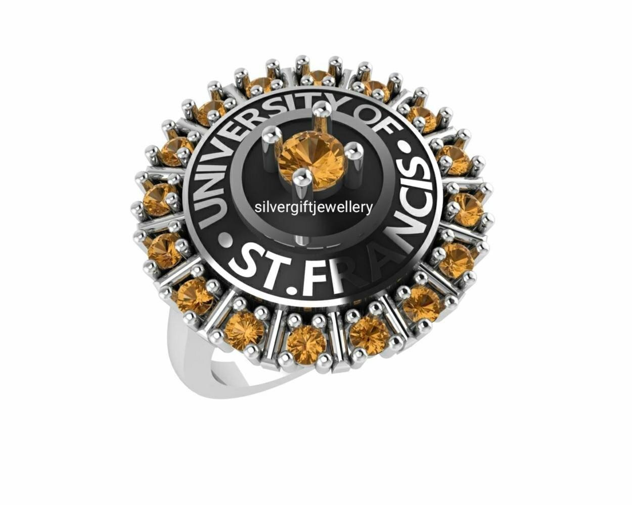 Hand Finished Senior Ring, Classic Custom Class Ring 925 Silver - Image 3