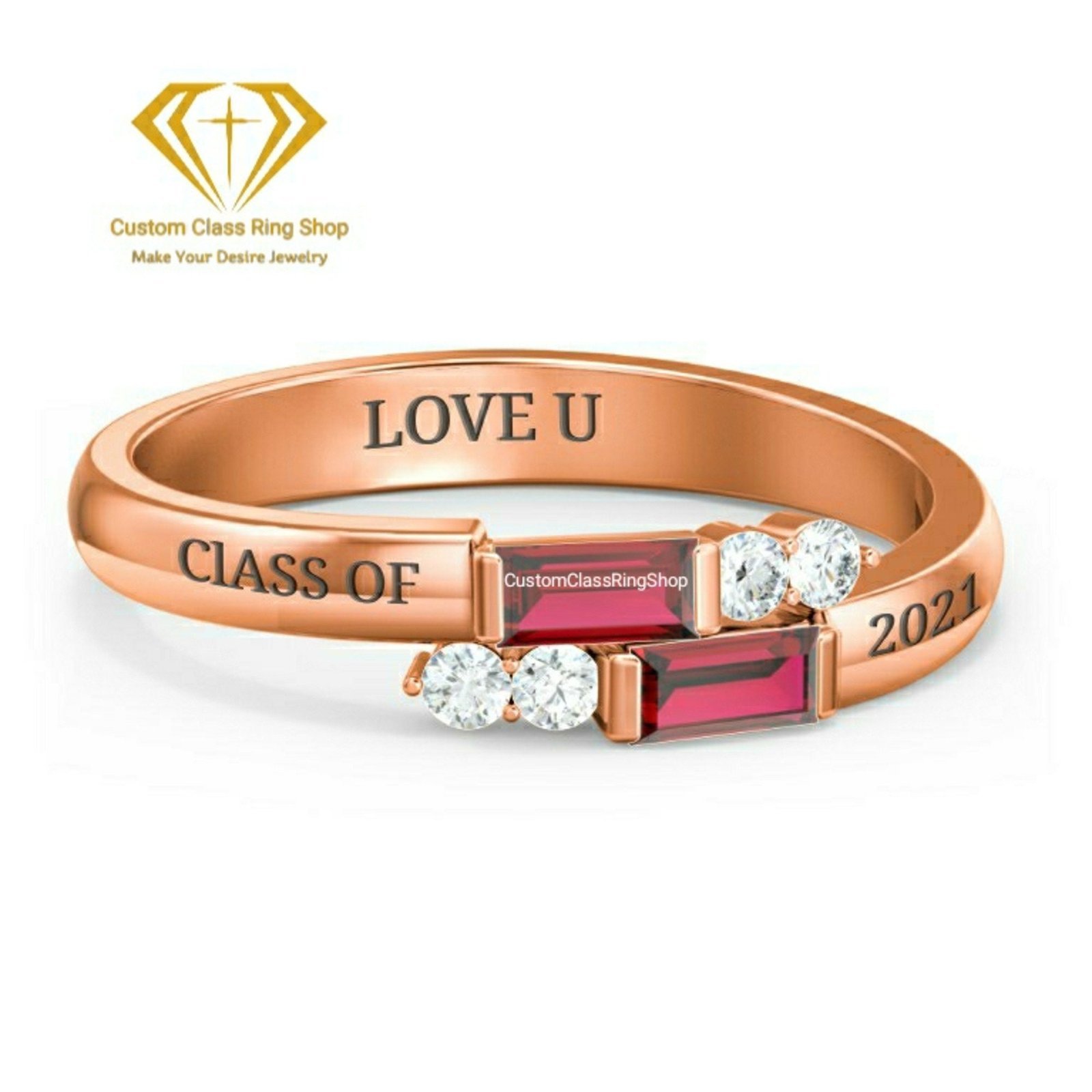Heritage Senior Ring for Women, Square Stone Sterling Silver - Image 7