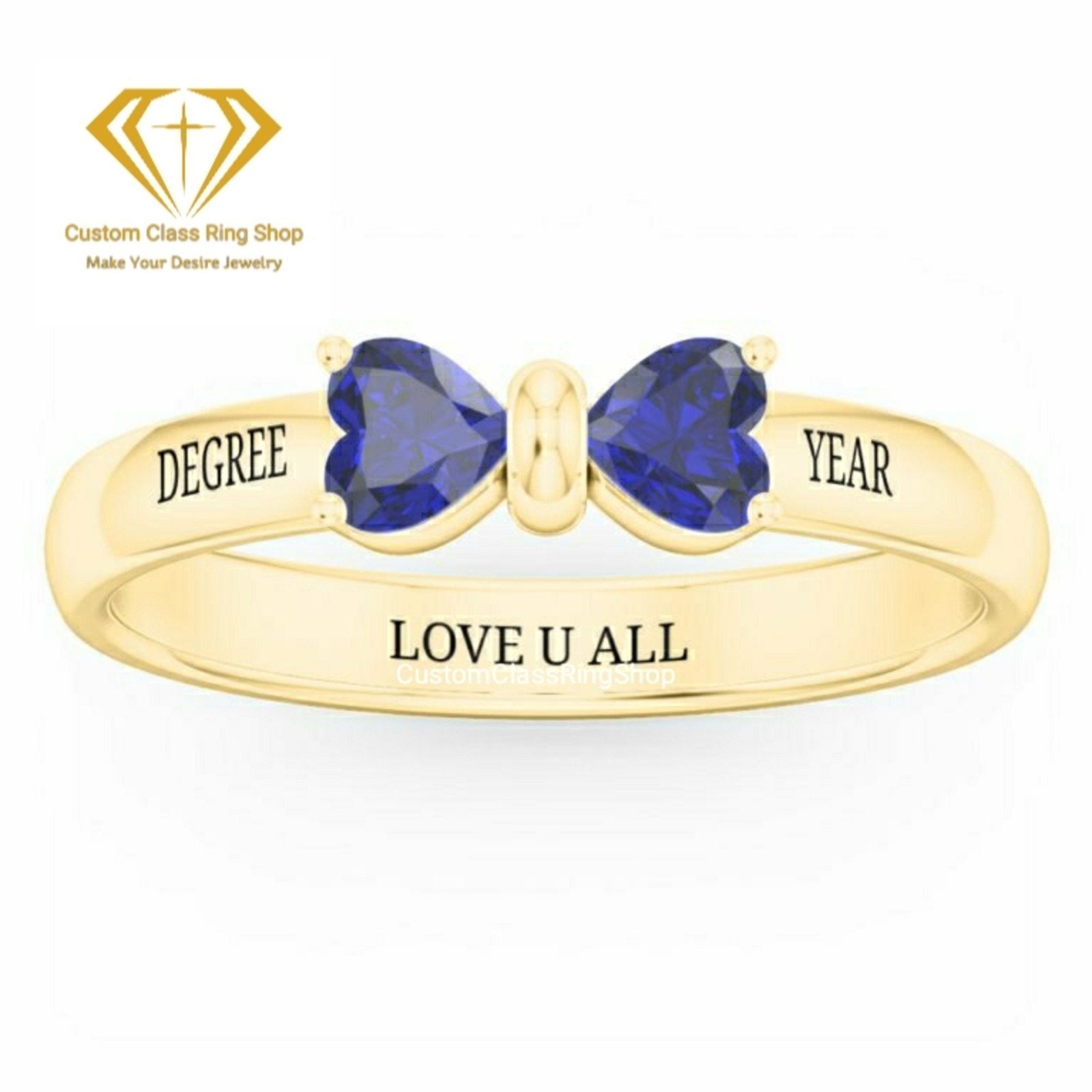 Heart Class Ring for Students, Personalized 925 Silver Gift for Her - Image 4