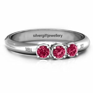 Layering Grad Ring for Her, Slim Band 925 Silver