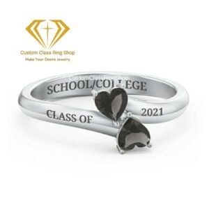 Traditional College Graduation Ring, Square Stone 925 Silver