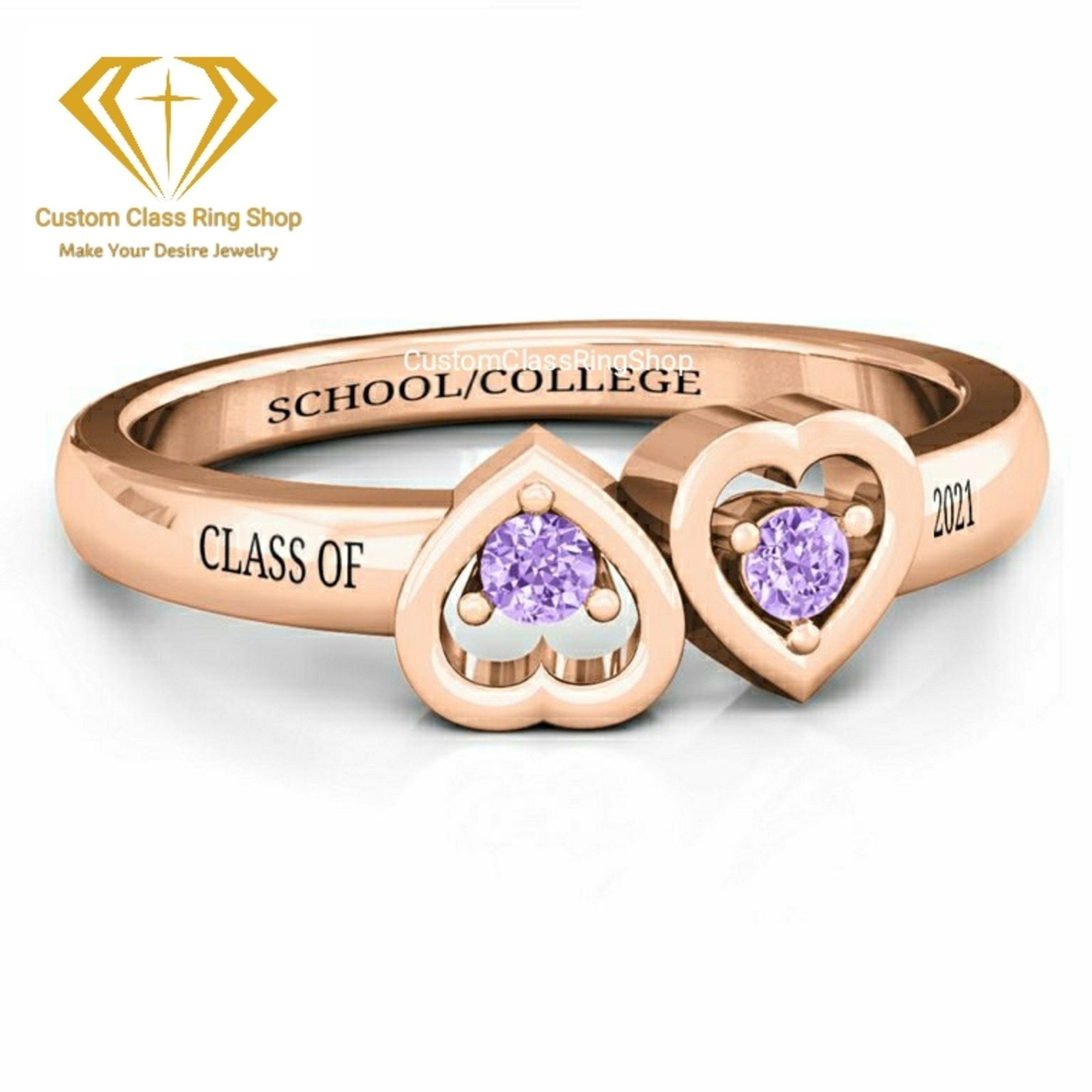 Oval Graduation Ring for Her, Engraved 925 Sterling Silver Gift - Image 3