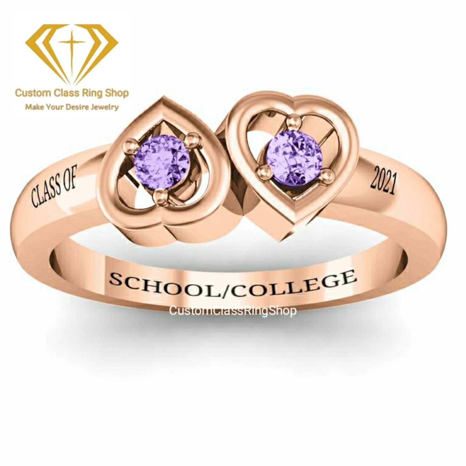 Oval Graduation Ring for Her, Engraved 925 Sterling Silver Gift - Image 4