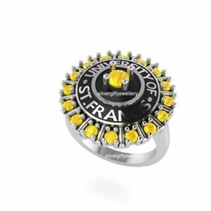 Crimson Class Ring, Vivid Red Stone 925 Silver