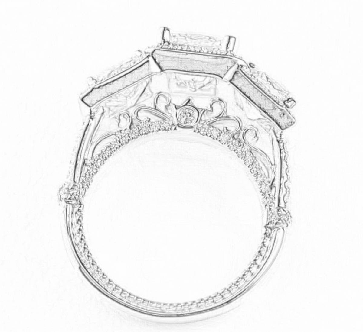 Past Present Future Ring, Three Stone Sterling Silver - Image 2