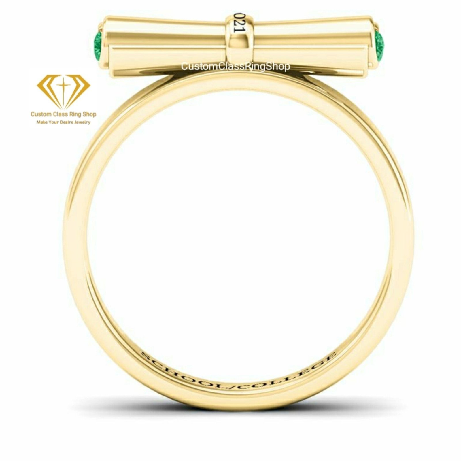 University Graduation Ring with Round Stone, 925 Silver Gift - Image 6